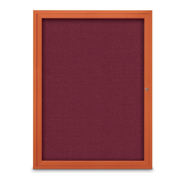 Slim Enclosed Corkboard, 18"x24", Satin Alum Frame/Cloud